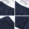 Completo da donna di alta qualità Pantaloni Giacca invernale a maniche lunghe a righe femminile Pantaloni slim a due pezzi Carriera ufficio 210527