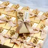 Gold Boxes Candy Wrap Birthday Party Decoration Chocolate Box Paper Bags Event Party Supplies Packaging Gift Wrapper