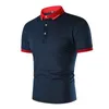 Summer Leisure Shirt Men's Short Sleeve Lapel Slimming Sale Of Patchwork Contrast Polor Polos