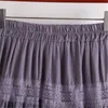 Фиолетовый лето шифон пляж Boho длинная юбка женские черные белые кружева плиссированные дамы офис высокая талия MIDI SAIA Streetwear 210421