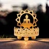 Kerzenhalter Retro hohl geschnitzter Halter Buddha Teelicht Ghee Lampe Licht Desktop Ornament