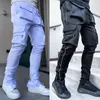 Cargobroek heren meerdere zakken skinny potlood mannelijke jogging gestapelde joggingbroek heren hiphop streetwear2625