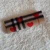 패션 남성 여성 스카프 브랜드 복숭아 심장 인쇄 격자 무늬 스카프 100% 캐시미어 스카프