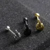 Punk Titanium Steel Middle Finger Tongue Ring Stud Sexy Labret Piercing Bar Black Gold Silver Body Jewelry Women Men Fashion Accessories