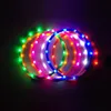 100pcs 8 Colors 70cm LED flashing Dog Training Collars LED Light Outdoor Luminous USB Charge Charger Pet Collar Cut Adjustable Size L