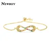 Charm Bracelets Cmoonry Classic Design Rainbow Color CZ Zirconia For Women Girl Gold Chain Bracelet Adjustable Wholesale