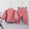 Fashion Clothing Sets Baby Boys Clothes Models Cotton-Padded Home Two-Piece Suits For Children 1-6 Year Old 211224