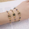 À la mode A-Z Lettre Chanceux Yeux Bleus Identification Charme Bracelet Mode Féminine Turc Mauvais Œil Bracelets Brillant Strass De Luxe Bijoux Cadeaux