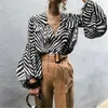 Women's Blouses & Shirts Women Polka Dot Striped V Neck Long Sleeve Tops Casual Shirt Blouse Plus Size