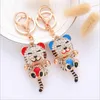 Keychains JINGLANG Trend Creative Metal Cute Tiger Rhinestone Car Keychain Accessoreis Bag Ornament Key Pendant Small Gift