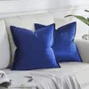 Modern Solid Blue Cushion Covers For Sofa Couch Bed Throw Pillow 45x45 Luxury Gold Velvet Square Pillowcases 50x50 Cushion/Decorative