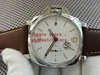 Luxury Men's 42mm Wristwatches VS ETA Cal P900 Mens Automatic White Dial Embossed Croc Print Calf Brown Leather Professional 2726