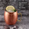 Copper Mug Stainless Steel Beer Coffee Cup Moscow Mule Mug Rose Gold Hammered Copper Plated Drinkware sea shipping CCD8082