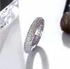 2021 Hip Hop Stones Iced Out Micro Pave CZ Stone Tennis Ring Men Women Charm Luxury With Side StonesJewelry Crystal Zircon Diamond285q