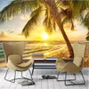 3D-Landschaftstapete, schöne Kokosnuss-Strandansicht, HD-Digitaldruck, Wohnzimmer, Schlafzimmer, dekorative Tapeten, Wandtapeten