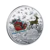 10 Styles Santa Commemorative Gold Coins Decorations präglade färgtryck Snowman Christmas Gift Medal Whole8646569