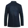 Märke denim jacka män höst blazer jacka smal fit militär jacka singel breasted turn-down collar jeans coat plus size xxxxl 220212