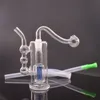 Мини -стеклянная масляная горелка Dab Rigs Bong встроенная стеклянная водяная труба Perc с табачной миской и силиконовым шлангом