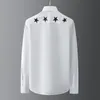 Marke Fashion Fünf-Punkte-Sterndruckmänner Hemd Langarm Pure Cotton Slim Chemise Homme High-End männliche Hemdhemden 5033