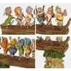 Handgjorda sju dvärgräd Gnome Garden Decoration Resin Statues Courtyard Tree Ornaments 210804