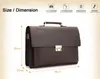 Vintage Genuine Leather Men's Briefcase Leather Business bag Men laptop Bags Tote with coded lock Handbag