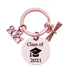 2021 Rostfritt stål Keychain Pendant Class of Graduation Season Buckle Plus Scroll Opening Ceremony Presentkort Ring 30mm / 25mm