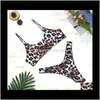 Abbigliamento donna Abbigliamento Drop Delivery 2021 Bikini leopardato sexy Micro bikini Set perizoma push up Biquini Costumi da bagno donna Mini costume da bagno