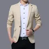 Mode våren och höst Casual Men Blazer Bomull Slim England Suit Blaser Masculino Male Jacket Storlek M-5XL Mäns kostymer Blazers