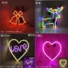 Insegne luminose al neon multistili Decorazione da parete Lampada a LED Batteria arcobaleno o luci notturne da tavolo azionate tramite USB per camerette per bambini