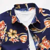 New Arrival Men's Hawaii Shirt Stylish Button Down Long Sleeve Floral Shirt 5XL 6XL 7XL 210412