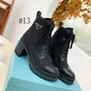 Novo designer de couro e botas de tecido de náilon pretas brancas botas femininas de couro motociclista logotipo de metal botas australianas botas de inverno tamanho grande 40-41-42 com caixa