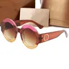 Stylish Round Pilot Eyewear Multicolor Letter Sun Glasses Light Colored Lenses Couple Vacation Sunglasses With Box4332600