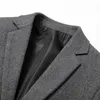 MEN039S JALTETS Herbst Dicke graue Blazer Männliche Herren Wollmantel Freizeitanzug Jacke übergroß