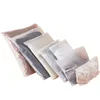 100 stks / partij reizen opbergtas Frosted Plastic Reclosable rits pakket tassen herbruikbare verpakking pouch voor voedsel cadeau kleding sieraden