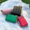 Nxy Handbag Branded Women s Shoulder Bags Thick Chain Quilted Purses and Clutch Ladies Hand Bag 0214