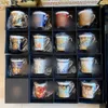 Lyxig klassisk handmålade skyltar muggar Kaffekopp Teacup Högkvalitativ ben Kina med presentförpackning för familjevän Housewarming Christmas New Year Gifts