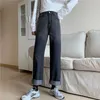 Yedinas Blue Contrast Color Long Jeans Hoge Taille Vrouwen broek Koreaanse mode lente herfst vrouwelijk demin pant casual 210527