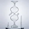 Clear Universal Gravity Water Vessel Narghilè Tubi di vetro Infinity Waterfall Bong 14mm Female Joint Recycler Oil Dab Rigs Fumo con diffusore Downstem Bowl