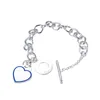 Bracciale per amanti con fibbia cuore OT braccialetto tricolore con anello a cuore d'amore regalo G1105