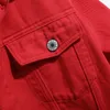 Outono inverno fatos de treino nova costura jeans conjunto de duas peças masculino vermelho preto fino ajuste jaqueta jeans e calças estiramento ropa hombr3445