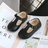 Sandals Princess Children's Shoes, Leather Girls, Boys, Non-Slip Baby Mary Jane Buckle Strap Flat Shoes