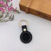 Designers Brown Flower Cases for Apple Airtags Locator Tracker Anti-lost Device Luxurys PU Leather Protective Cover Metal Ring Keychain 8 Colors