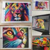 DIY 5D Diamond Painting Animal Lion Cat Cross Stitch Kit Pull Drill Ricamo Mosaico Art Immagine di Strass Home Decor Gift