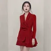 Runway Costume Manteau Two Piece Set Automne Femmes Blazers Blazers Blazers Office OL Costumes et Mini Mini Jupe plissée 210519