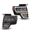 Strålkastare för Ford F150 Head Light Assembly Car LED-linsstrålkastare F150 2009-2014 DAGTIME DRL RUNKLIGHTER