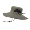 Polyester Bucket Hats Wide Brim Hat Outdoor Sport Caps Foldable Quick Drying Fabric Cowboys Cap Cycling Headwear Sun Protection