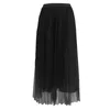 VGH Элегантная женская юбка свободно высокая талия A-Line Длина лодыжки лоскутная сетка длинные юбки женские весенние мода одежда новая 210421