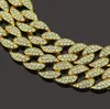 HIPHOP rap gold chains for men accessories full diamond Cuban silver necklace Double row hip hop Cuba chain7296234