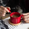 Tasse européenne tasse à café en céramique jus de lait cuillère sans eau bureau thé poignée verres Pot cadeau 210423