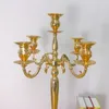 Centrotavola deco per eventi Candelabri a 5 bracci in metallo dorato portacandele centrotavola per decorazioni nuziali senyu439